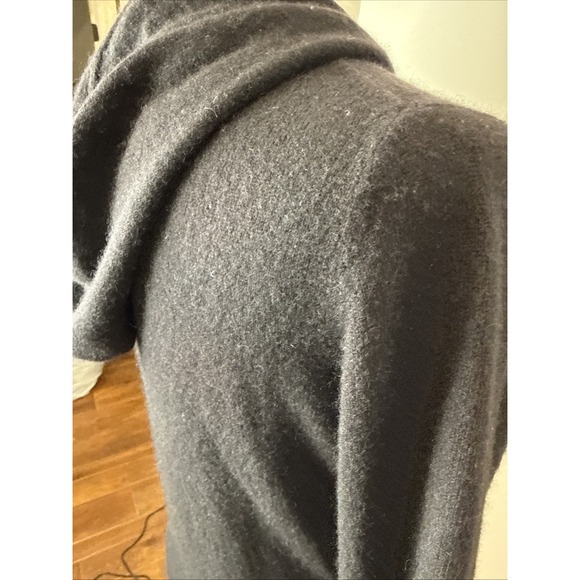 Vintage Y2K Juicy Couture 100% Cashmere Hoodie Zip Up Medium Black Dog Preppy - Picture 5 of 8